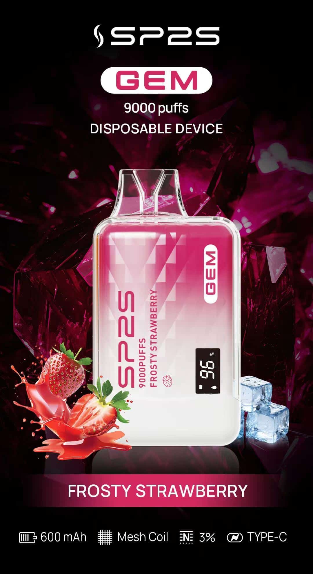 SP2S GEM 9000 PUFFS 拋棄式電子煙 一次性霧化桿 2 SP2S GEM 9000 PUFFS 拋棄式電子煙 一次性霧化桿:圖片 2