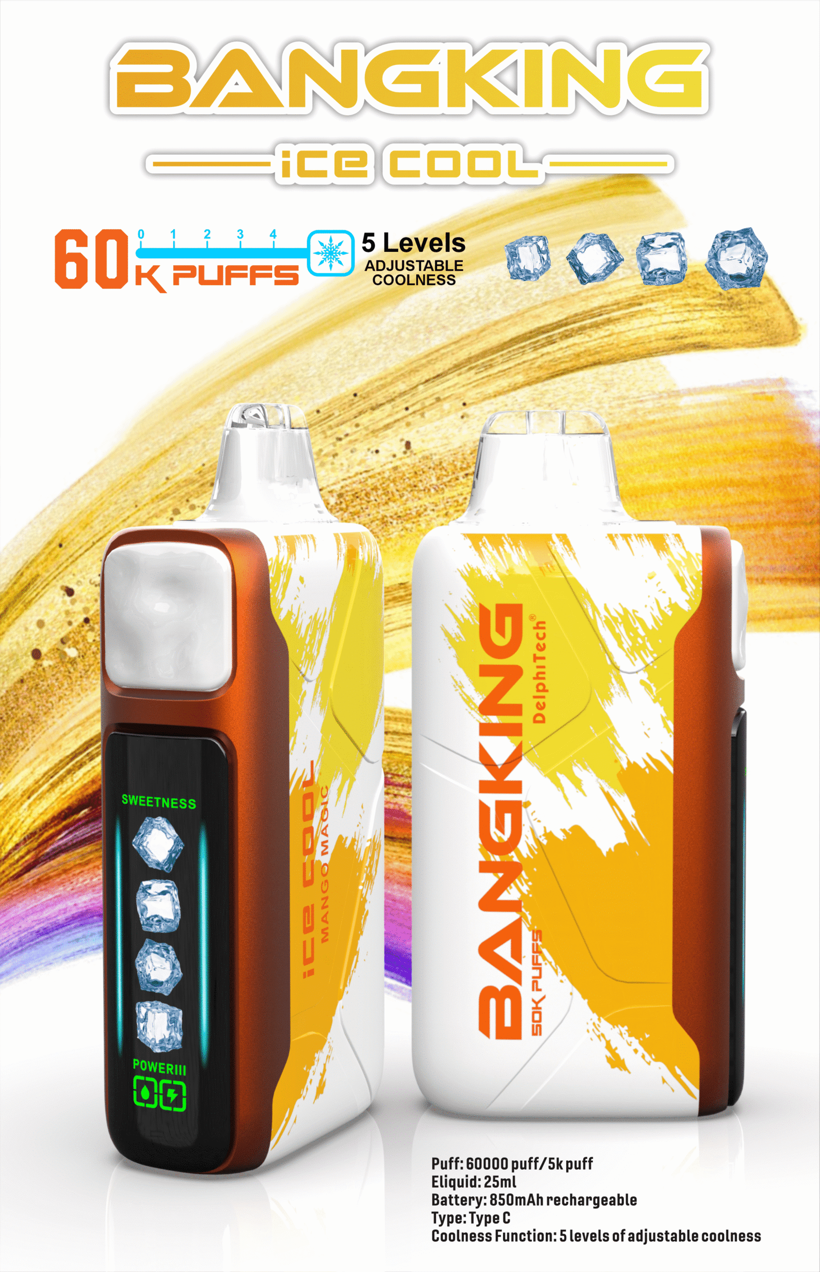 Bangking Ice Cool 60000 Puffs 超大容量拋棄式電子煙 五檔涼度可調一次性煙桿 9 Bangking Ice Cool 60000 Puffs 超大容量拋棄式電子煙 五檔涼度可調一次性煙桿:圖片 9